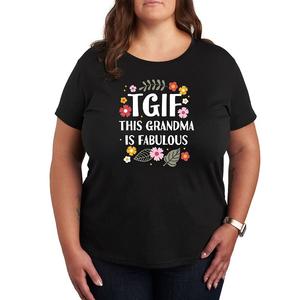 Футболка Plus TGIF This Grandma Is Fab с рисунком, черный