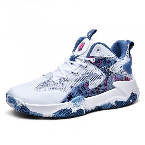 Баскетбольные кроссовки для детей и подростков со средним верхом, амортизирующие и устойчивые к истиранию D&W, белый/синий