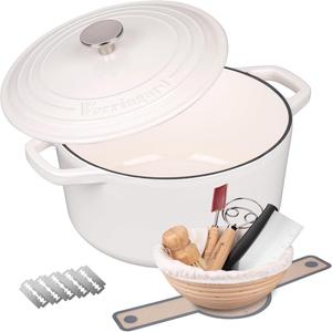 Кастрюля эмалированная Vorringard с принадлежностями для выпечки, 4258 мл, белый