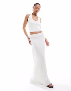 4th & Reckless трикотажный топ с открытой спиной и халтером белого цвета