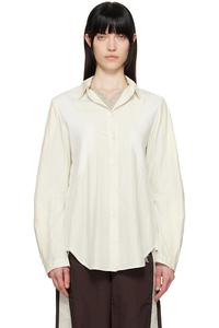 Рубашка с фигурной панелью Open Yy, экрю