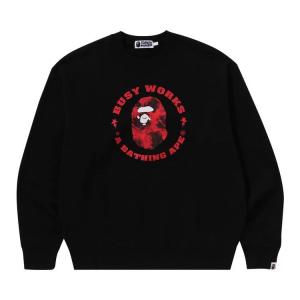 Толстовка BAPE Floral Solid Camo Busy Works Relaxed Fit Crewneck Sweatshirt, Black