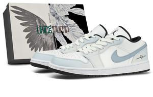 Jordan Кроссовки баскетбольные Unisex Low top Vintage Blue с амортизацией Air 1 и износостойкие