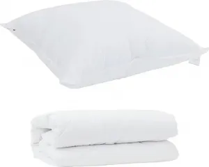 Комплект постельного белья с подушками, 2 предмета, белая микрофибра DKD HOME DECOR