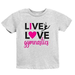 Футболка с коротким рукавом Live love gymnastics youth The Juniper Shop, Heather Grey