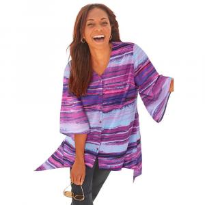 Женская блузка на пуговицах с острыми углами, большие размерыCatherines, цвет Purple Magenta