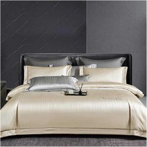 Generic Комплект постельного белья из мягкого шелковистого сатина 1000TC египетского хлопка серебристо-серого цвета