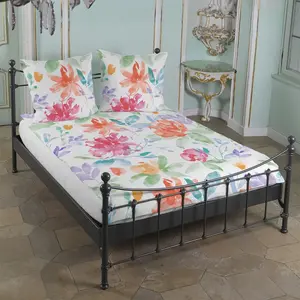 Постельное белье Dream Sleep Mako Satin Florina 2 разноцветное 155x220 см + 80x80 см Traumschlaf
