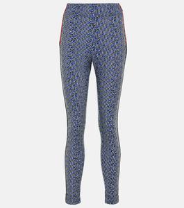 Леггинсы с высокой посадкой и принтом MONCLER GRENOBLE, синий