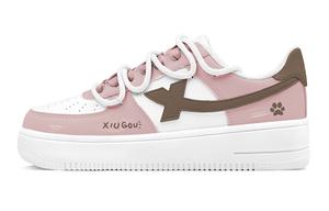 XTEP Кроссовки Air Force One с низким верхом, противоскользящие, износостойкие, женские, розово-коричневые