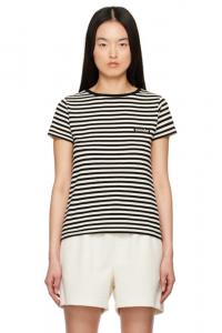 Футболка в полоску цвета «Off-White & Black» Moncler