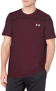 Мужская бесшовная футболка с коротким рукавом от Under Armour, (600) Dark Maroon/Mod Gray
