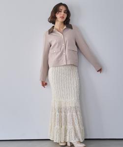 Узкая юбка из кружева с разрезами Noela, цвет Off White