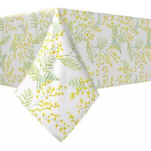 Квадратная скатерть, 100% полиэстер, 60x60 дюймов, цветы мимозы