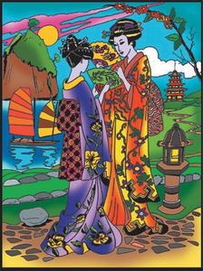 Бархатная раскраска, гейши Painting Velvet