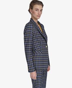 Женский блейзер Tommy Hilfiger в тонкую полоску с рукавами-фонариками, Checker Midnight Multi