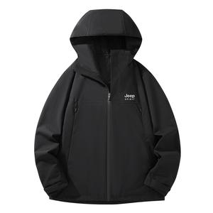 Ветровка для активного отдыха и походов водонепроницаемая, утепленная, влагоотталкивающая, непромокаемая унисекс JEEP SPIRIT, горчично-желтый/черный (M-5X L)