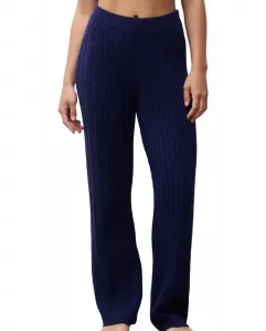 Длинные мягкие брюки с плетеными деталями из коллекции Twist Chantelle, темно-синий