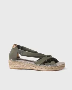 Женские замшевые эспадрильи на танкетке на резинке Toni Pons, цвет Kaki