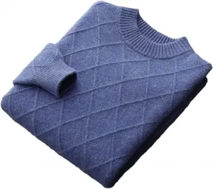 Мужской свитер из 100% кашемира с высоким воротником, плотной вязки