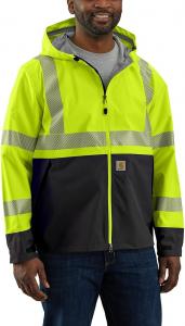 Carhartt мужская 106693 куртка с высокой видимостью и защитой от непогоды, свободный крой, легкая, Brite Lime