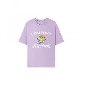 Skechers Футболка с заниженным плечом SS25 женская Lavender 00KC