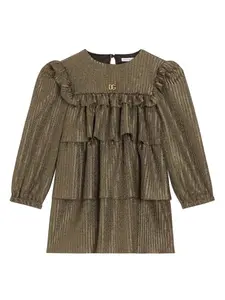 Ламинированное платье Dolce & Gabbana Kids, золотистый