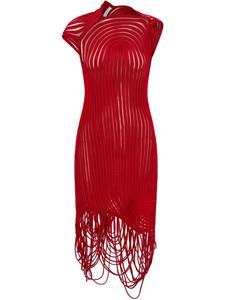 Ferragamo платье мини асимметричного кроя, красный
