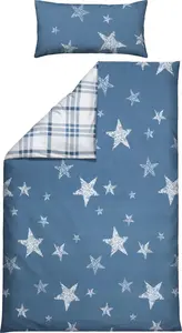 Двустороннее постельное белье , синее, 1x 135x200 см + 1x 40x80 см Erwin Müller