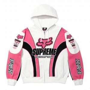 Худи Supreme x Fox Racing Zip Up Hooded Sweatshirt 'White'