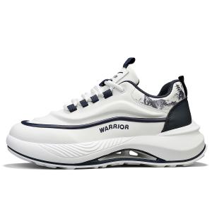WARRIOR Амортизирующие устойчивые к истиранию дышащие низкие массивные кроссовки мужские бежевый/тёмно-синий (всесезонные), цвет Beige/Dark Blue (All-Season)