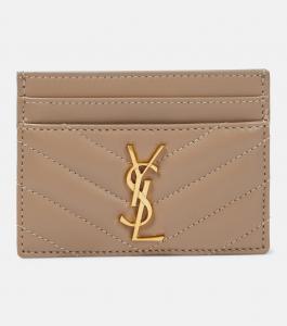 Визитница cassandre из кожи матлассе Saint Laurent, бежевый