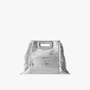 Сумка-кроссбоди Maje M кожаная с металлическим отливом и тиснением под крокодила, мультиколор