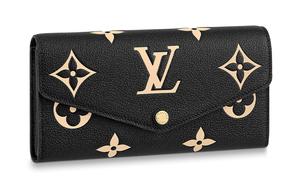 LOUIS VUITTON Кошелек из сафьяновой кожи sarah regular women's черный/экрю