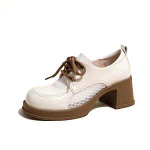 Ouumeis Женские повседневные туфли на каблуке 6,5 см экрю, цвет Ecru