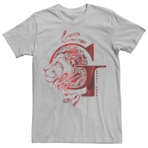 Мужская футболка красного цвета с гербом «Дары смерти 2 Гриффиндора» Harry Potter, серебристый