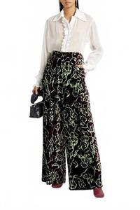 Anna Sui Блузка из лиоцелл-жоржета с оборками, белого цвета