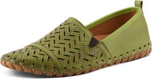 Женские кожаные лоферы Spring Step Kapri с поддержкой свода стопы и съемной стелькой, зеленый