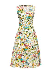 Длинное платье Queen Kerosin Swing Lago di Garda, бежевый