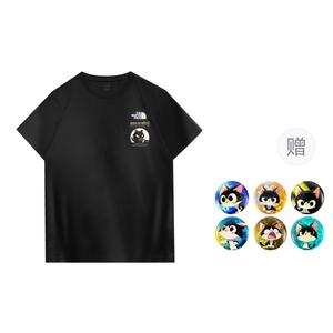 Футболка унисекс черная с подарочным значком THE NORTH FACE, черный (с бейджем)