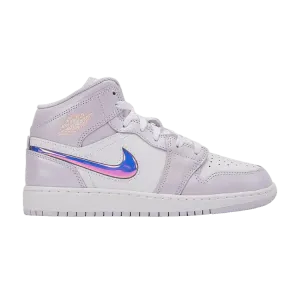 Кроссовки Air Jordan 1 Mid SE GS, Barely Grape Atomic Pink