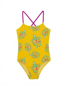 Купальник с перекрестными бретелями и принтом Vilebrequin Kids, желтый