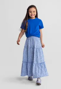 Длинная юбка макси с цветочным принтом и эластичным поясом. Minoti, Blue