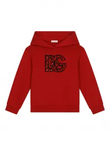 Худи с кристаллами Dolce & Gabbana Kids, красный