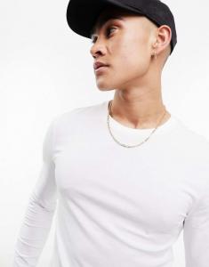 Белая футболка с длинными рукавами и круглым вырезом ASOS DESIGN