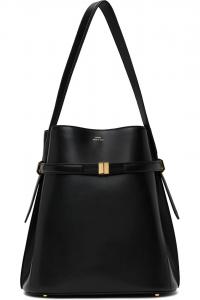 Кожаная поясная сумка-ведро Toteme, черный