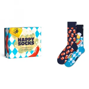 Носки 2 шт Happy Socks Wurst and beer gift set crew, синий
