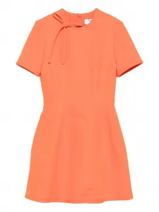 Платье мини с короткими рукавами и завязками MSGM, оранжевый