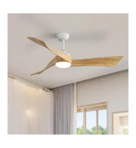 Современный потолочный вентилятор с тремя лопастями, белого цвета, 132 см, с подсветкой, пультом дистанционного управления и шестиступенчатой регулировкой скорости Sofucor