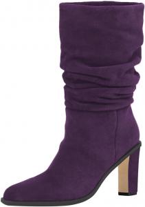 Женские сапоги FSJ свободного кроя до середины икра из замши с квадратным носком, массивным каблуком, на высоком устойчивом каблуке, без застежек, модная базовая обувь, размеры 4-16 US, Purple